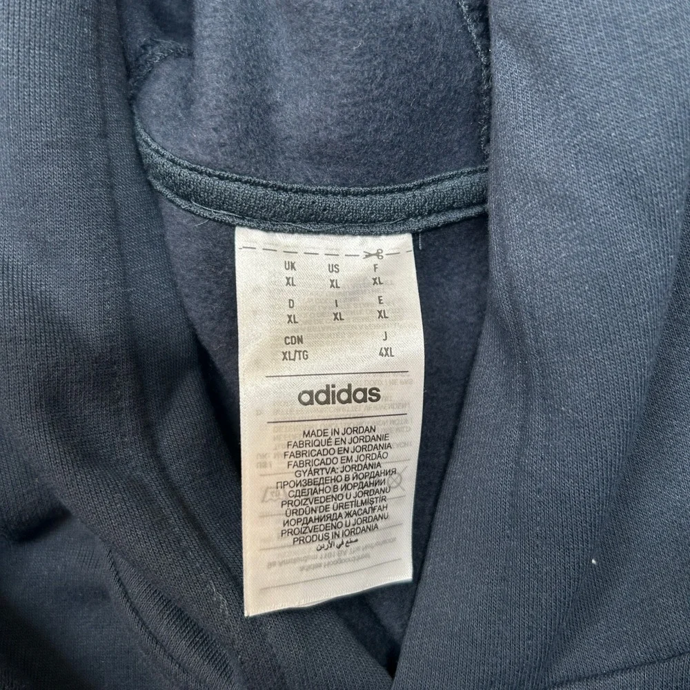 Adidas M Pocket Hoodie Mens XL Blue‎ Pullover Sweatshirt Zip